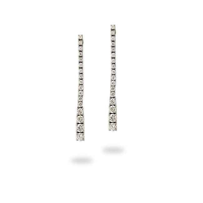Pendientes en oro blanco con caida de diamantes