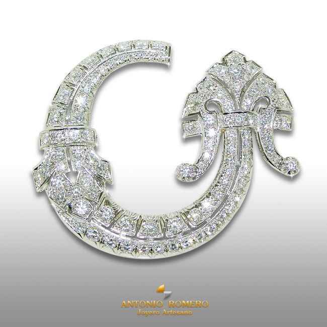 Broche dragón oro blanco diamantes – Elegancia y Brillo Excepcional