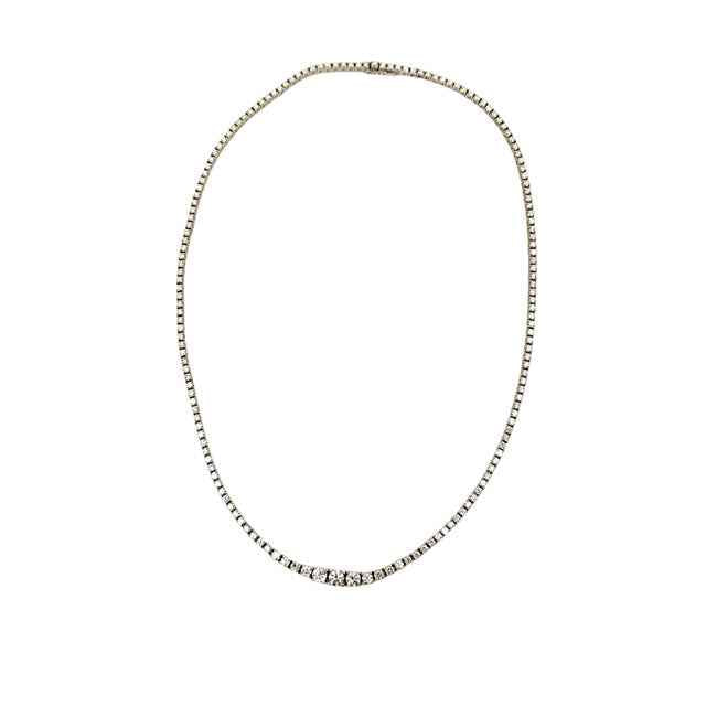Collar en oro blanco riviere de diamantes talla brillante