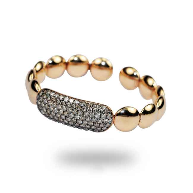 Pulsera en oro rosa con diamantes talla brillante brown