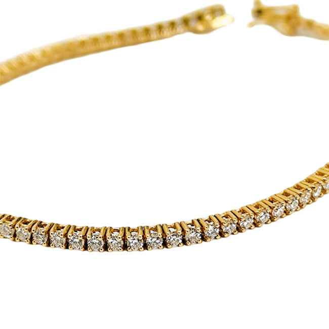 Pulsera en oro rosa riviere de diamantes talla brillante 1,90cts.