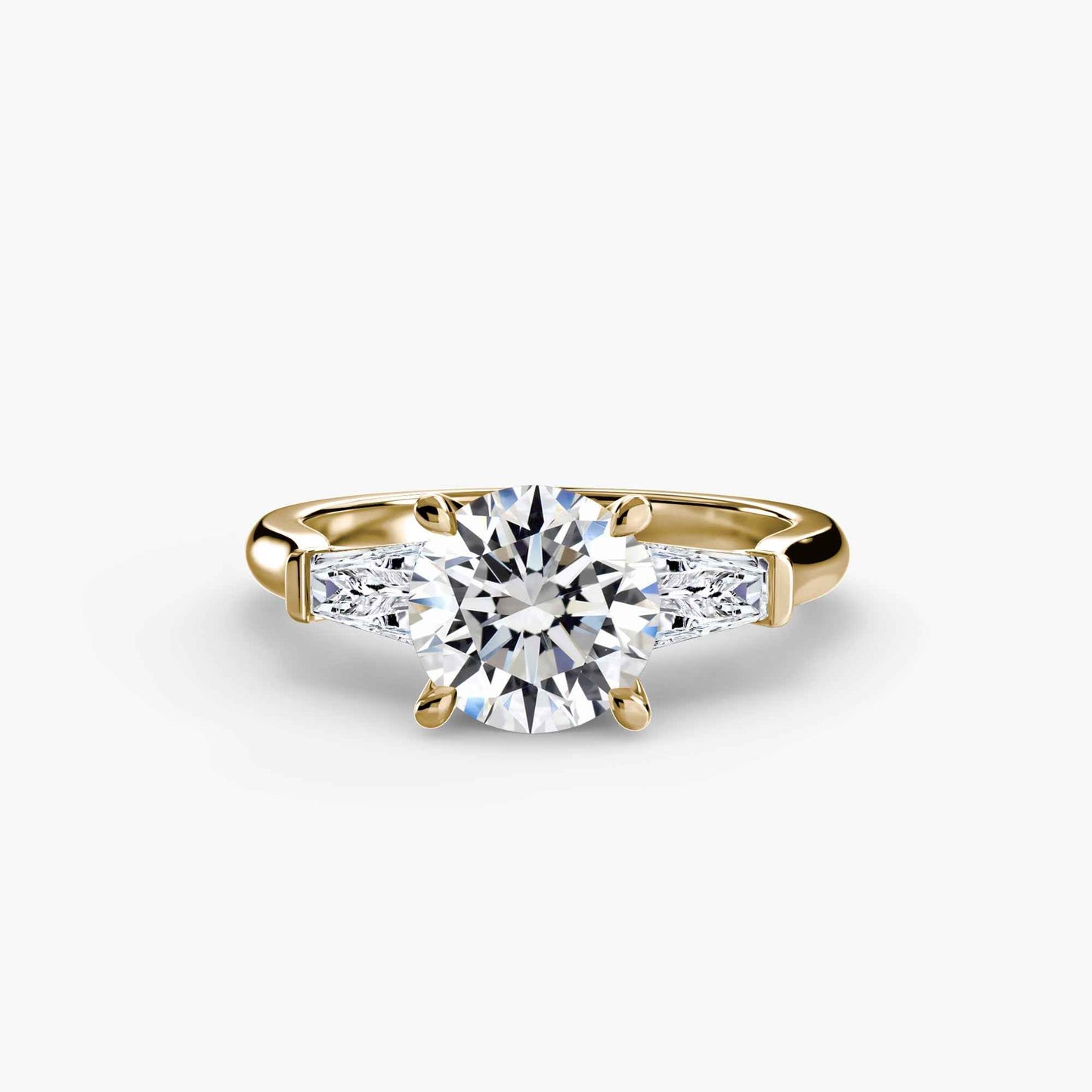 Montura solitario con diamantes trapecio laterales