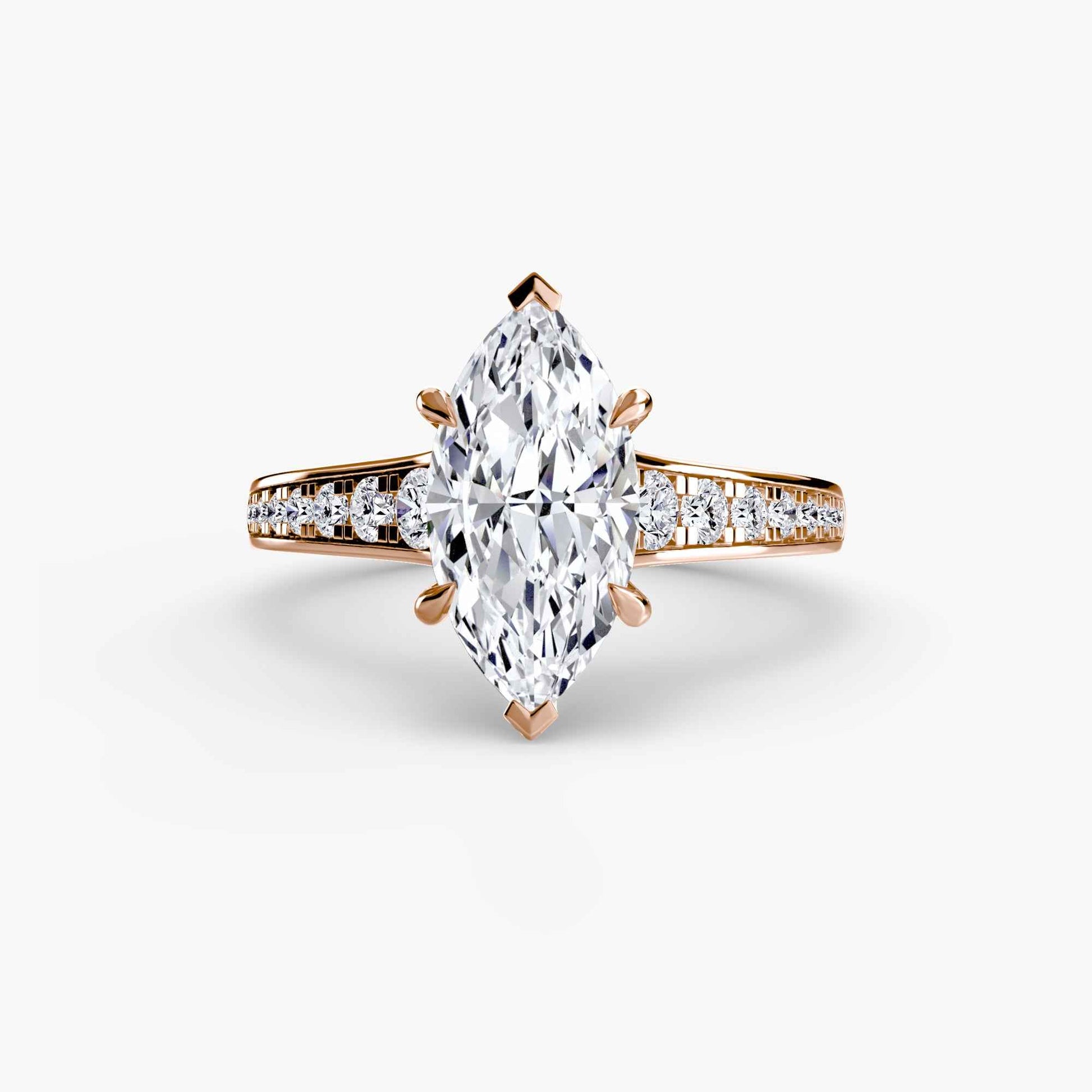 Montura solitario con brillantes laterales 0.23