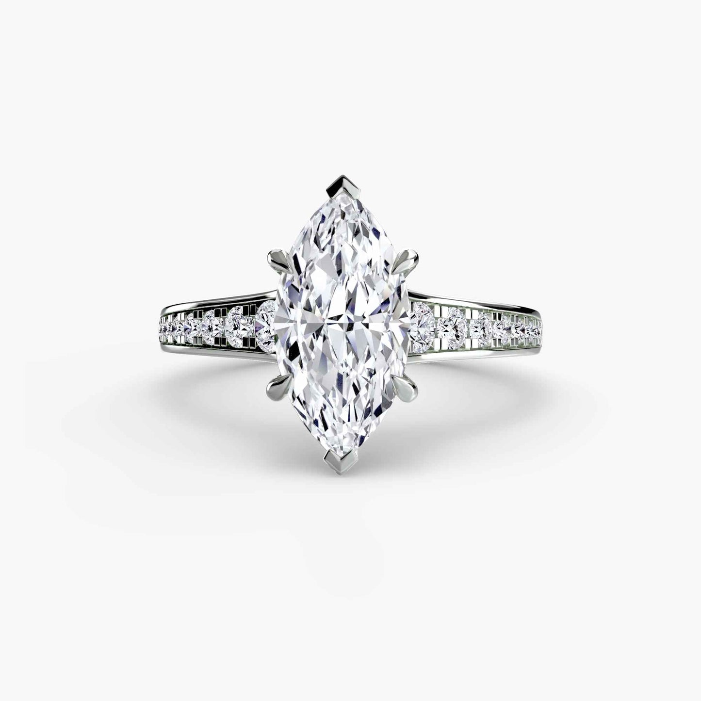 Montura solitario con brillantes laterales 0.23