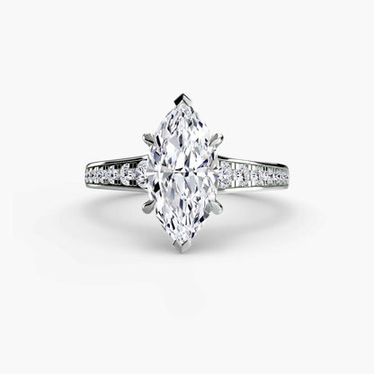 Montura solitario con brillantes laterales 0.23