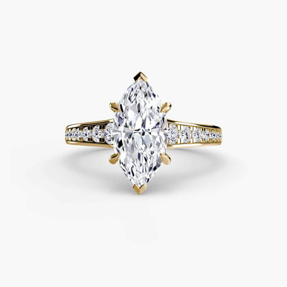 Montura solitario con brillantes laterales 0.23