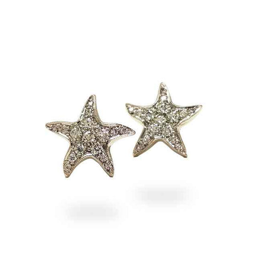 Pendientes en oro blanco estrellas de diamantes